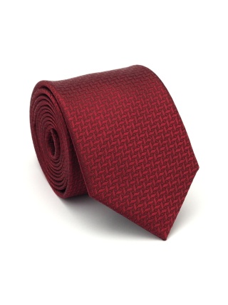 Burgundy Jacquard Silk Tie with Micro Pattern KR-659