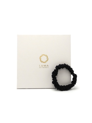Satynowa gumka do włosów frotka scrunchie slim czarna