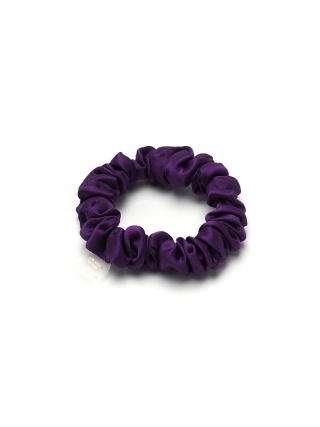 Satynowa gumka do włosów frotka scrunchie slim fioletowa JGM-02