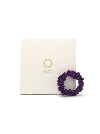 Satynowa gumka do włosów frotka scrunchie slim fioletowa JGM-02