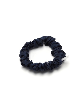 Satynowa gumka do włosów frotka scrunchie slim granatowa JGM-14