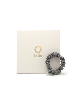 Satynowa gumka do włosów frotka scrunchie slim jasnoszara JGM-19
