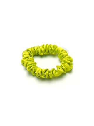 Satynowa gumka do włosów frotka scrunchie slim limonka