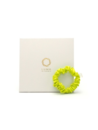 Satynowa gumka do włosów frotka scrunchie slim limonka