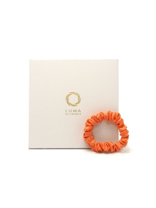 Satynowa gumka do włosów frotka scrunchie slim pomarańczowa JGM-17