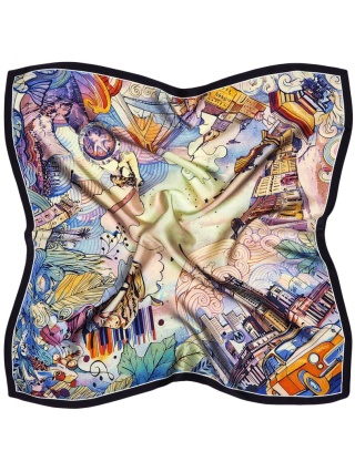 Apaszka Warszawa 100% silk 88x88cm AD-097