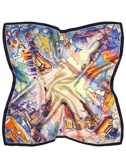 Warsaw scarf 100% silk 68x68cm AD7-097