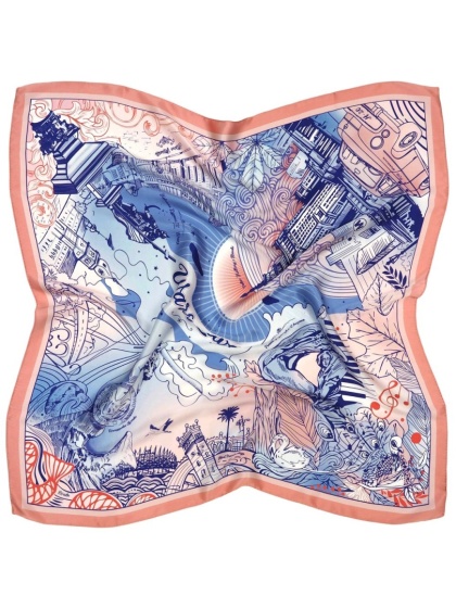 Apaszka Warszawa 100% silk 88x88cm AD-098
