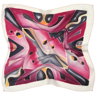 Silk garrote scarf hand painted 55x55cm AM5-035