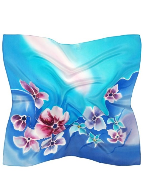 Silk garrote scarf hand painted 55x55cm AM5-037