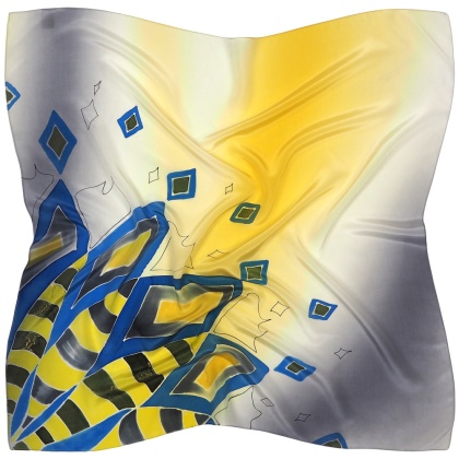 Silk scarf hand painted 70x70cm AM7-007