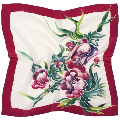 Silk scarf hand painted 70x70cm AM7-009