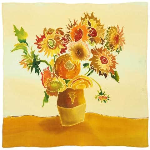Silk scarf hand painted 70x70cm AM7-011
