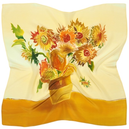 Silk scarf hand painted 70x70cm AM7-011