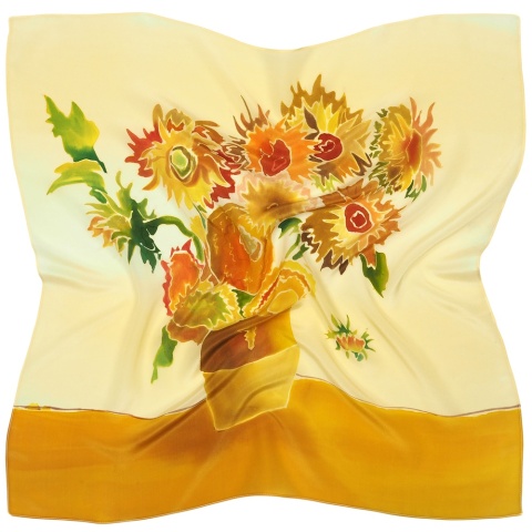 Silk scarf hand painted 70x70cm AM7-011