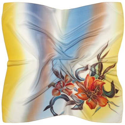 Silk scarf hand painted 70x70cm AM7-013
