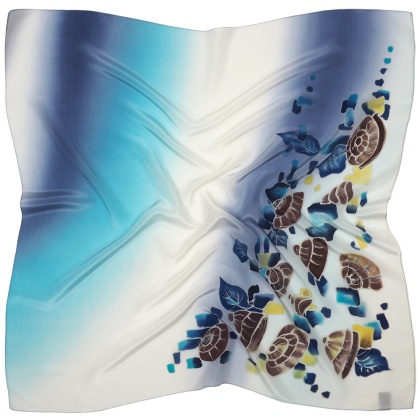 Silk scarf hand painted 70x70cm AM7-014