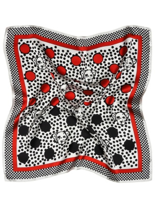 Jedwabna apaszka damska psy - Dalmatyńczyk 68x68 cm AD7-090