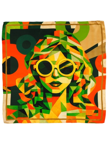 Jedwabna apaszka pop-art 68x68cm AD7-012