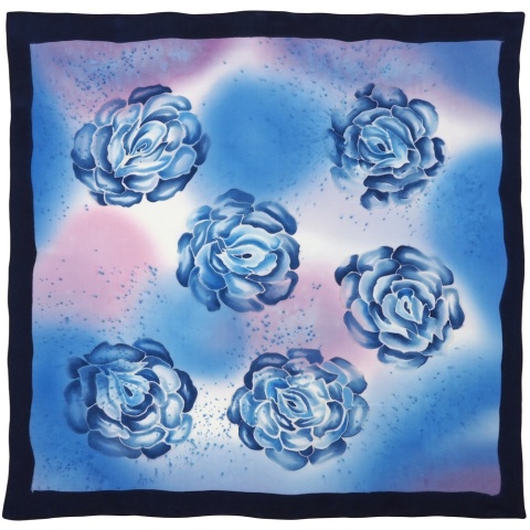 Hand-painted silk scarf 90x90 cm AM-011