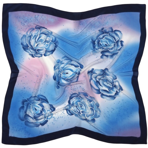 Hand-painted silk scarf 90x90 cm AM-011