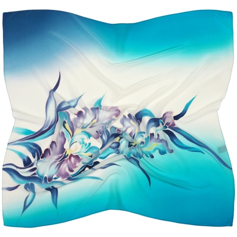 Hand-painted silk scarf 90x90 cm AM-017