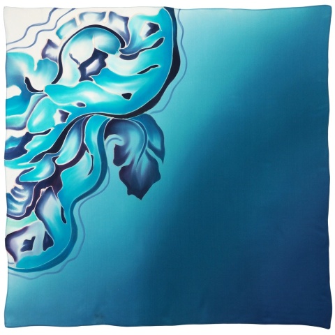 Ręcznie malowana apaszka jedwabna 90x90 cm AM-019