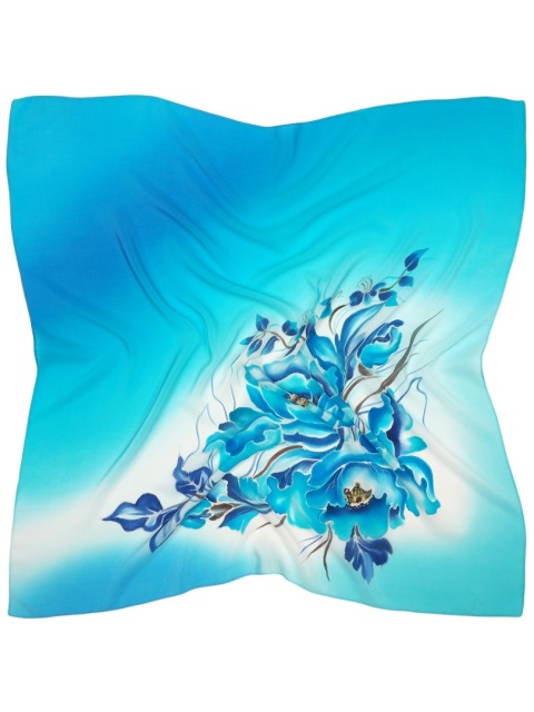 Hand-painted silk scarf 90x90 cm AM-022