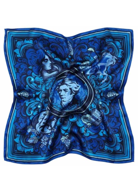 Apaszka jedwabna dwustronna Adam Mickiewicz 68x68cm AD7-492