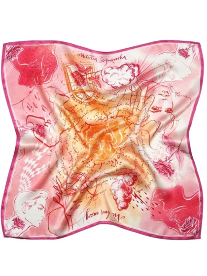 Apaszka jedwabna Wisława Szymborska Nic dwa razy 68x68cm AD7-500
