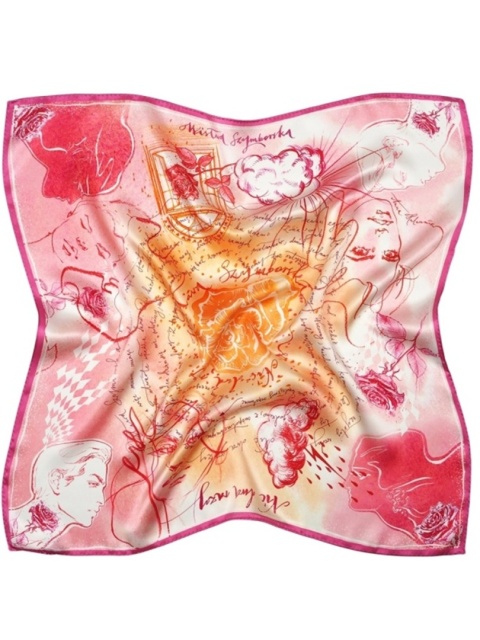 Apaszka jedwabna Wisława Szymborska Nic dwa razy 68x68cm AD7-500