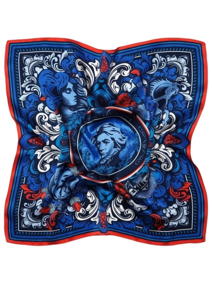 Apaszka jedwabna Adam Mickiewicz 68x68cm AD7-495