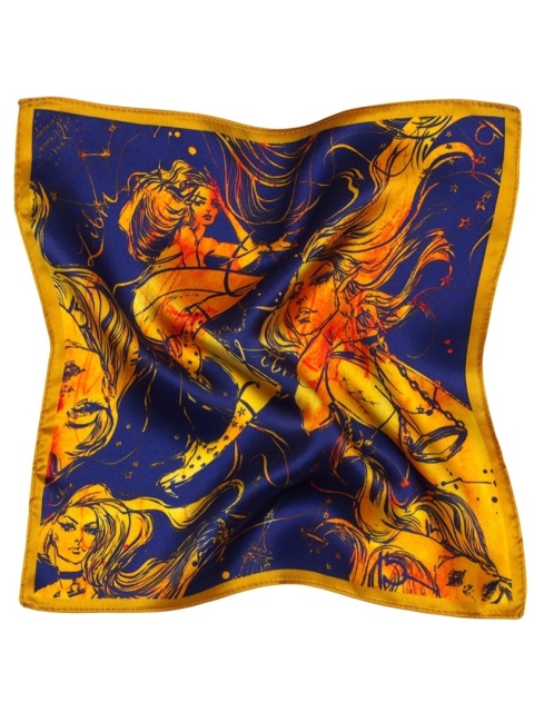 Silk Pocket Square Zodiac Libra, 30x30cm
