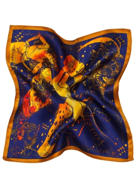 PJ-314 Jedwabna Poszetka Zodiak Wodnik, 30x30cm