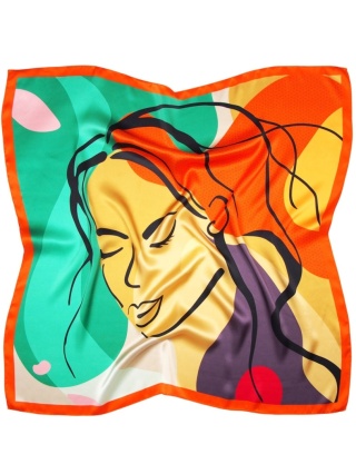 Silk pop-art scarf 68x68cm AD7-069