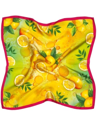 Jedwabna apaszka w cytryny 68x68cm AD7-072