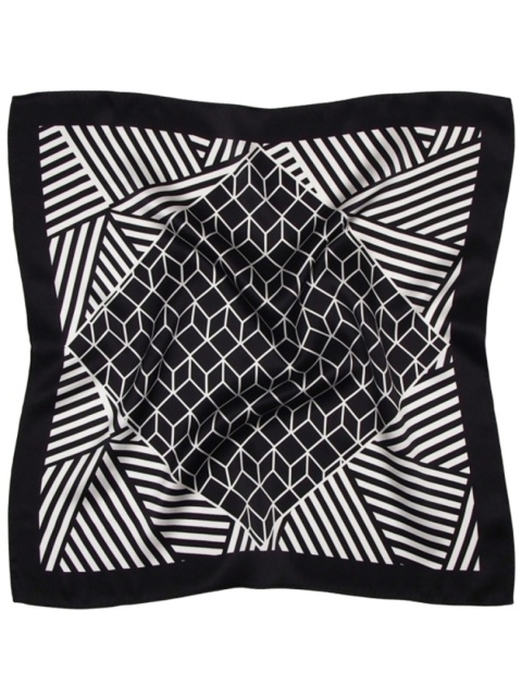 Jedwabna apaszka w geometryczne wzory 68x68cm AD7-077