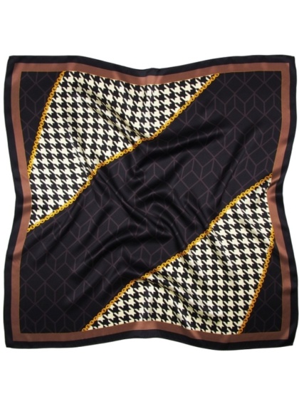 Jedwabna apaszka w pepitkę 68x68cm AD7-016