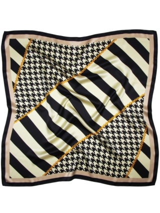 Jedwabna apaszka w pepitkę 68x68cm AD7-035