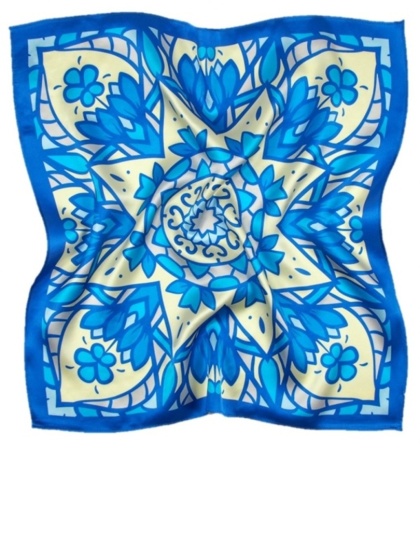 Jedwabna apaszka z mandalą 68x68cm AD7-028