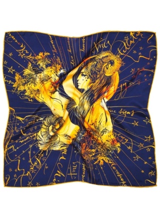 Jedwabna apaszka zodiak Baran Anna Halarewicz 68x68cm AZ-01