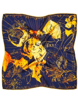 Jedwabna apaszka zodiak Byk Anna Halarewicz 68x68cm AZ-02