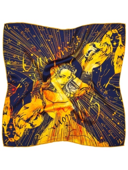 Jedwabna apaszka zodiak Koziorożec Anna Halarewicz 68x68cm AZ-10