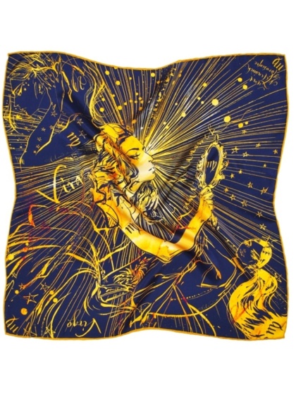 Jedwabna apaszka zodiak Panna Anna Halarewicz 68x68cm AZ-06