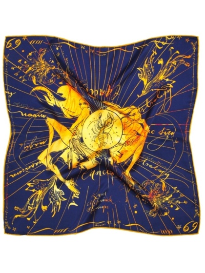 Jedwabna apaszka zodiak Rak Anna Halarewicz 68x68cm AZ-04