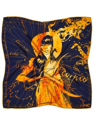 Jedwabna apaszka zodiak Skorpion Anna Halarewicz 68x68cm AZ-08