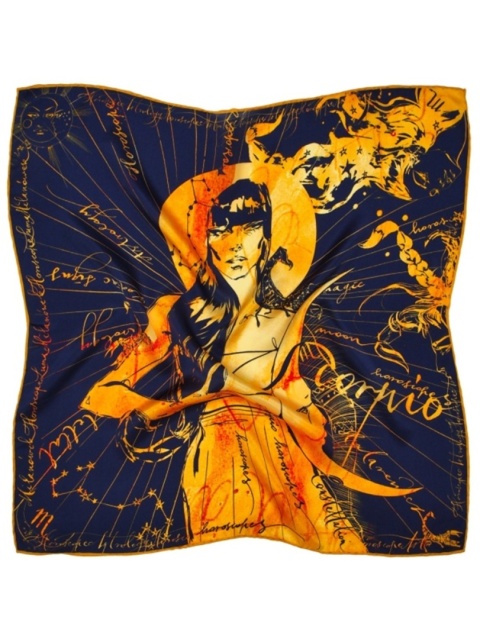Jedwabna apaszka zodiak Skorpion Anna Halarewicz 68x68cm AZ-08
