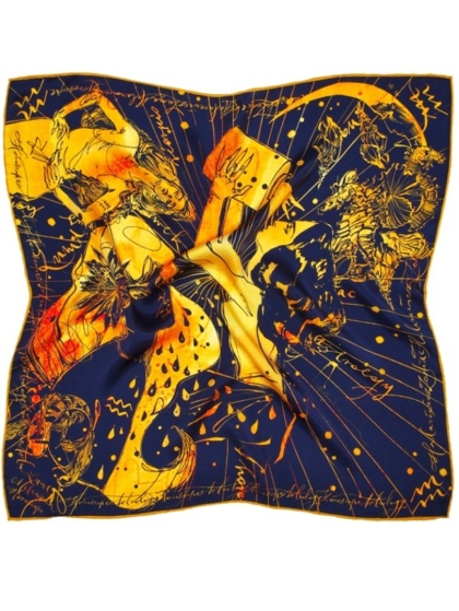 Jedwabna apaszka zodiak Wodnik Anna Halarewicz 68x68cm AZ-11