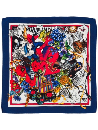 Jedwabna poszetka dwustronna Fryderyk Chopin 30x30 cm CH-1044