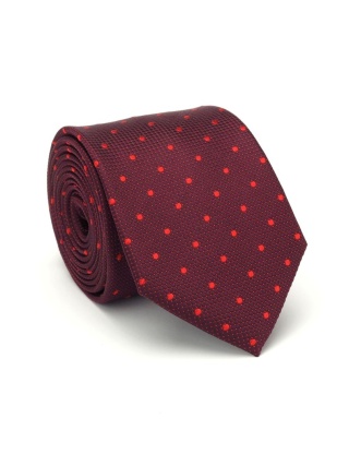 Burgundy Jacquard Silk Tie with Micro Pattern KR-678